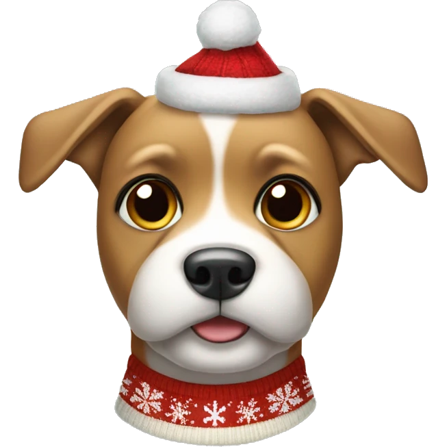 Dog with Christmas sweater  emoji