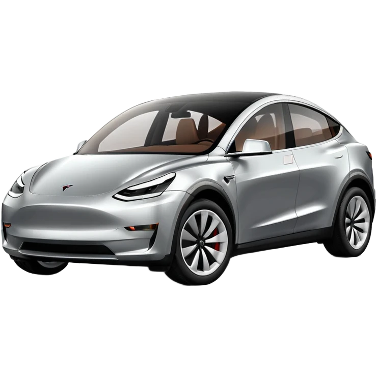 A Tesla Model Y parallel parking at a curb emoji