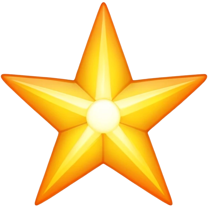 sun as a five-pointed star shape, yellow and orange emoji