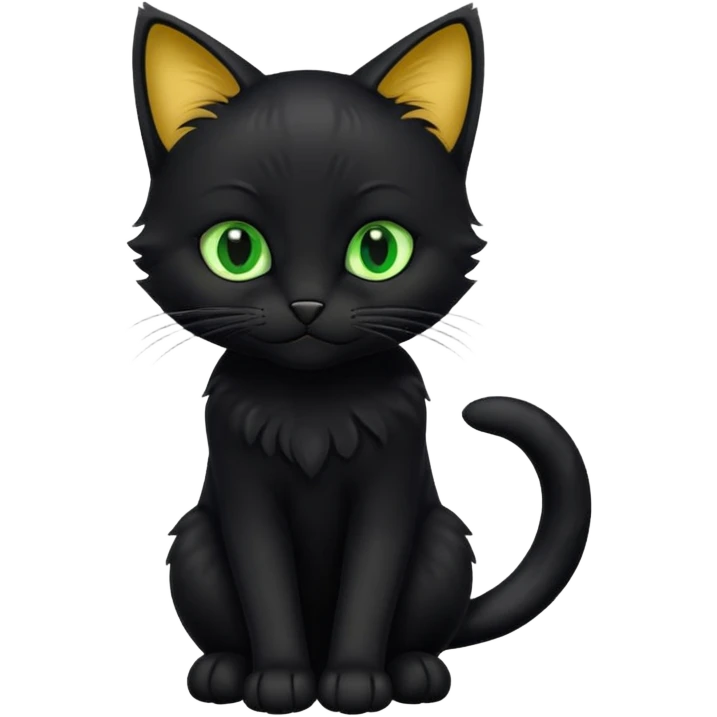 Chat noir peinture mignon assis emoji
