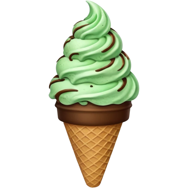 mint chocolate chip ice cream cone emoji