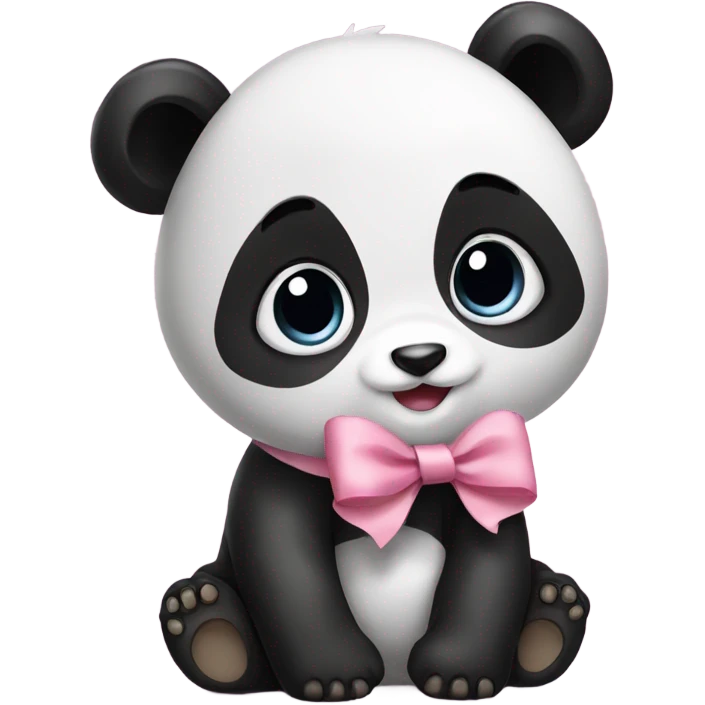 Baby panda with a bow emoji