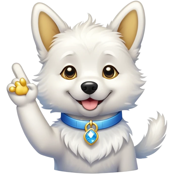 A proud cartoon dog giving a perfect OK hand gesture with sparkles all around emoji