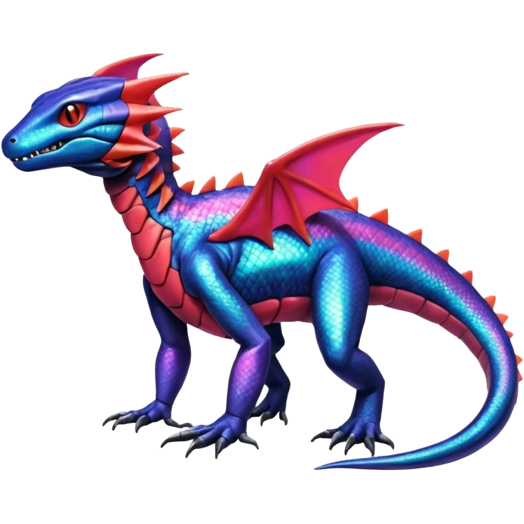 Shiny Exotic Colorful epic Salandit-Genesect-Koraidon-Fakémon-hybrid-creature (full body)  emoji
