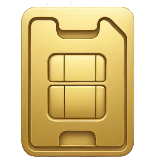 SIM Card gold less details emoji
