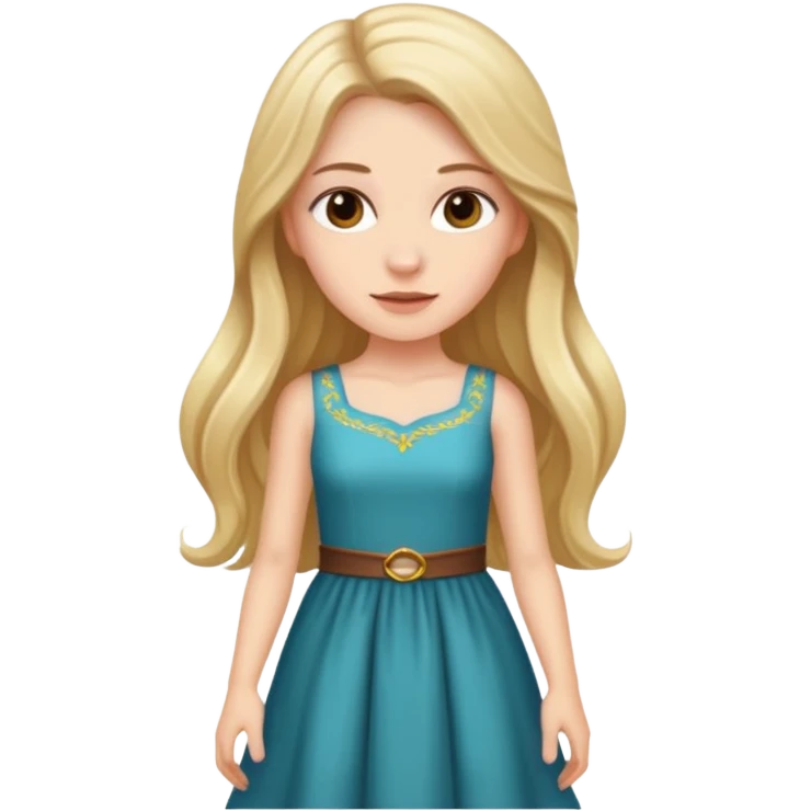 White girl with long hair emoji