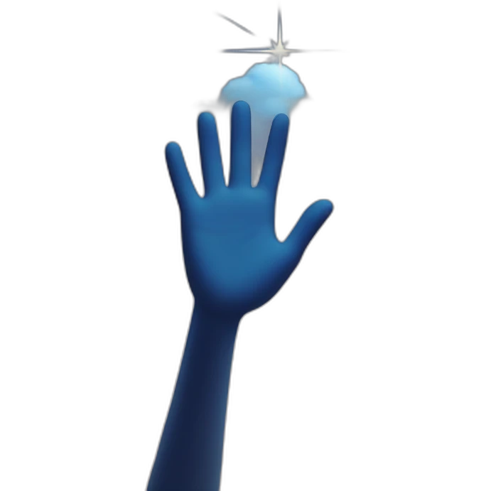 open palm salute to the sky with the palm facing down emoji