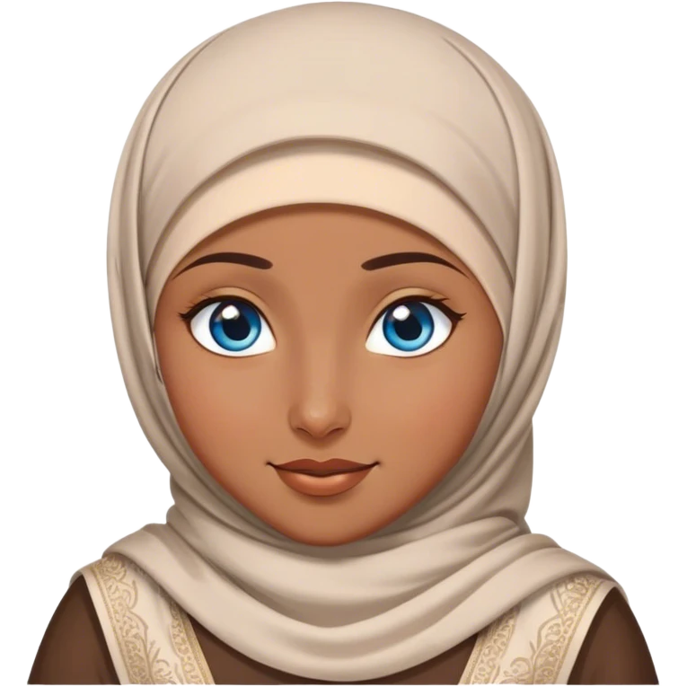 Turkish beautiful finish Konya girl blue eyes with hijab and islamic dress she Winking on her friends  emoji