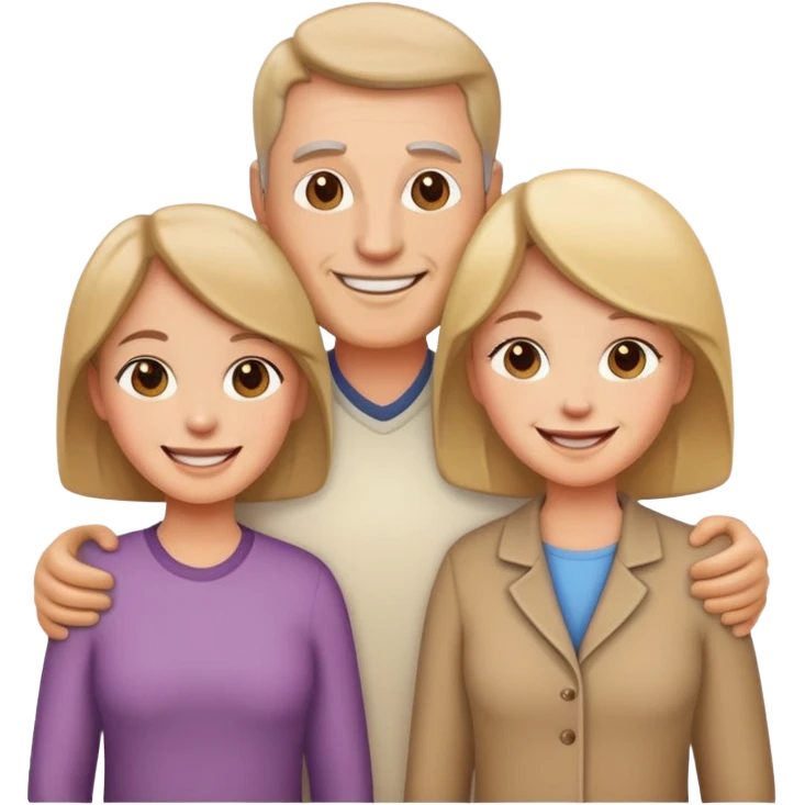 Happy parents standing together smiling emoji