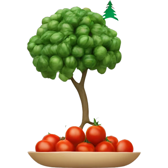 Lebanese flag with tomato instead of a tree emoji
