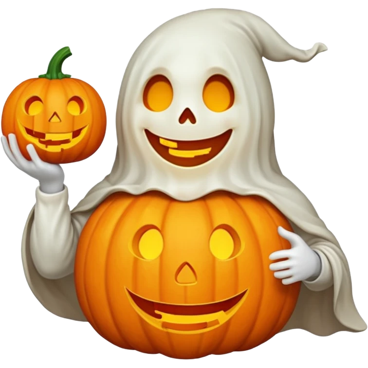 ghost holding pumpkin emoji
