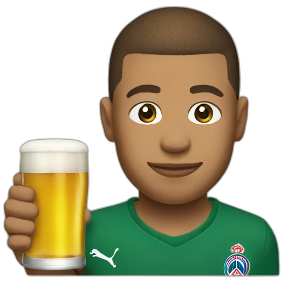 Mbappe drink beer emoji