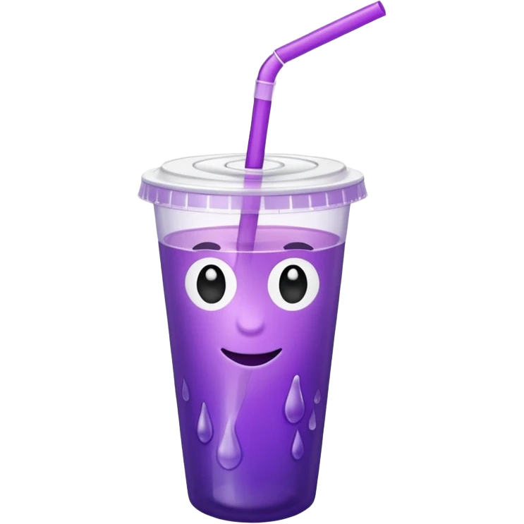 styrofoam cup with purple liquid and a straw emoji