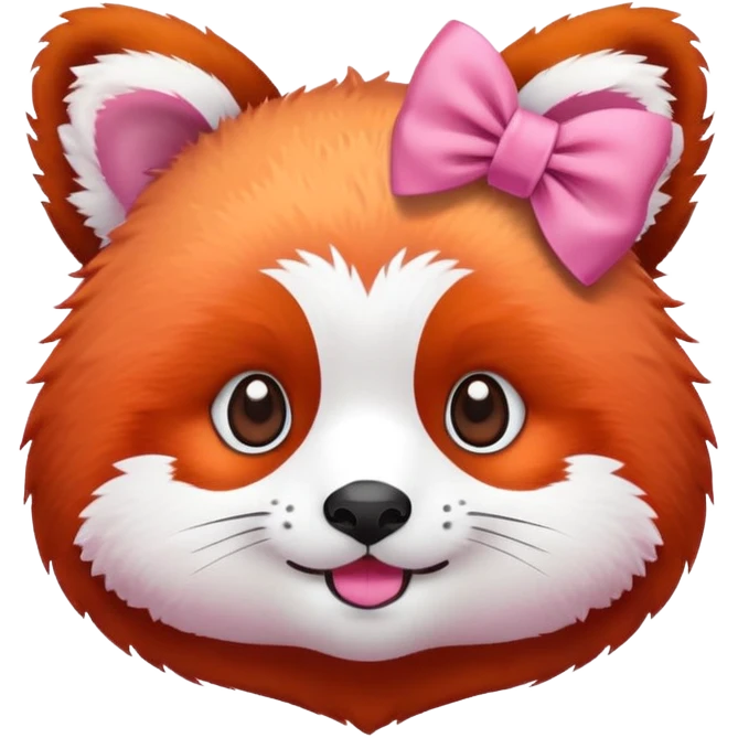 Red panda emoji with pink bow on head  emoji