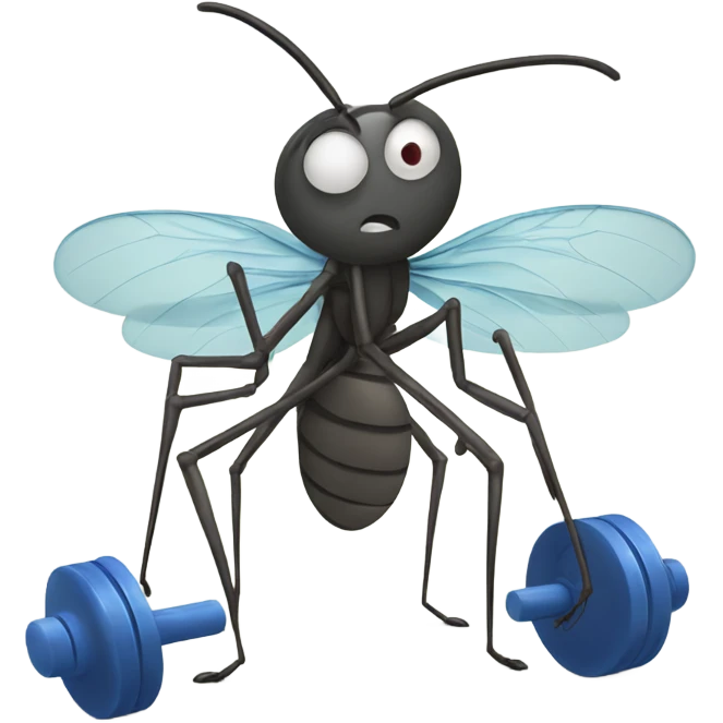 Mosquito lifting weights emoji