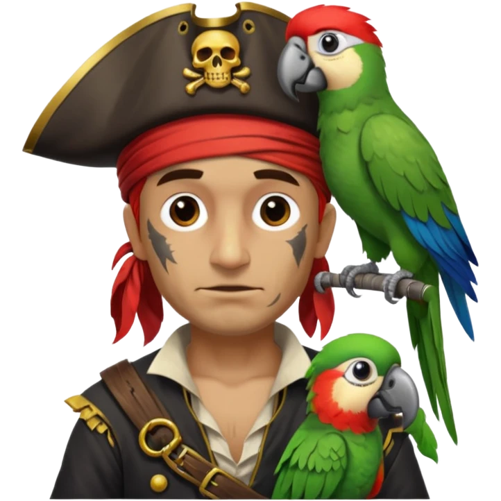 pirate and parrot emoji