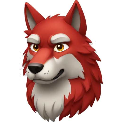 Red grumpy wolf emoji