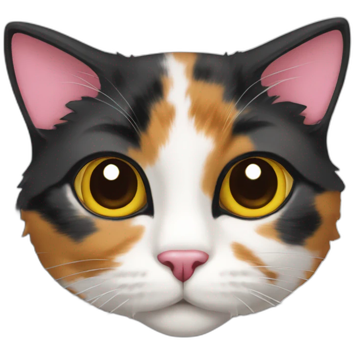 calico cat with a pink nose emoji