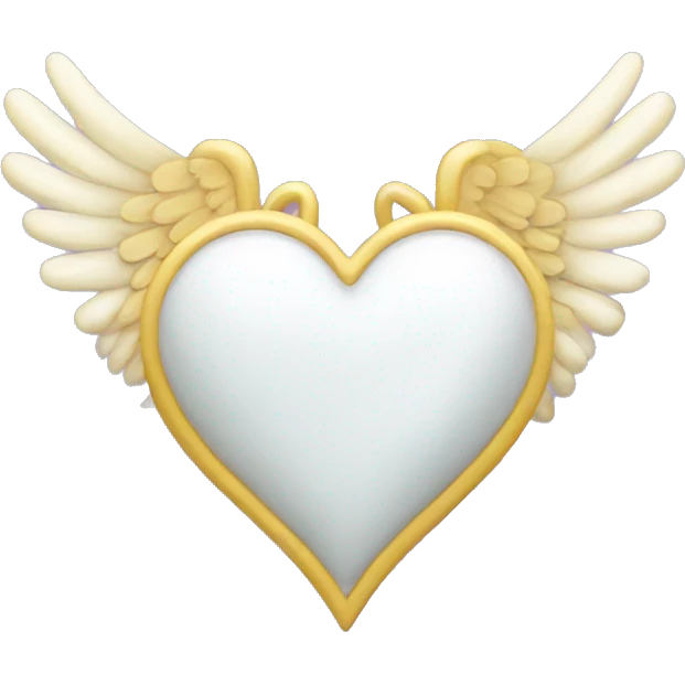 white heart with angel wings emoji
