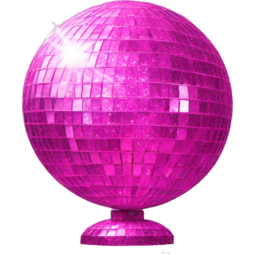 Pink glitter disco ball  emoji