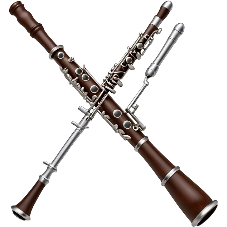 Cinematic Realistic Oboe, slender and elegant dark wood body, silver-plated keys catching soft highlights, delicate reed resting at the top, glowing with refined and classical beauty. emoji