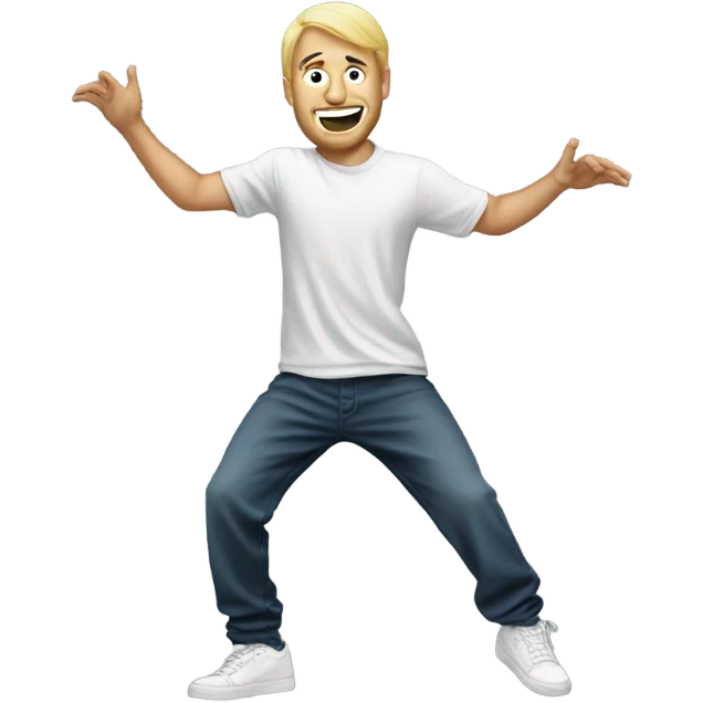 White guy hip hop dancing emoji