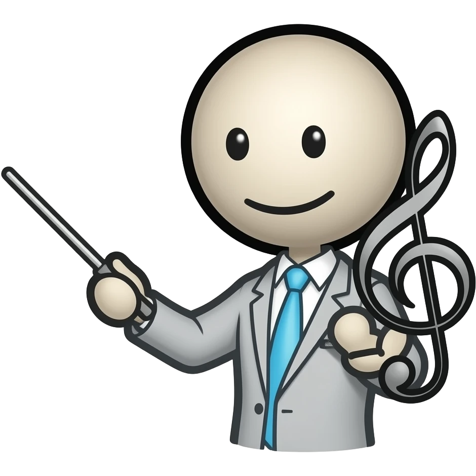 stick conductor music with music note emoji