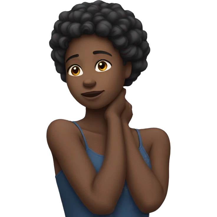 Black girl holding her neck emoji