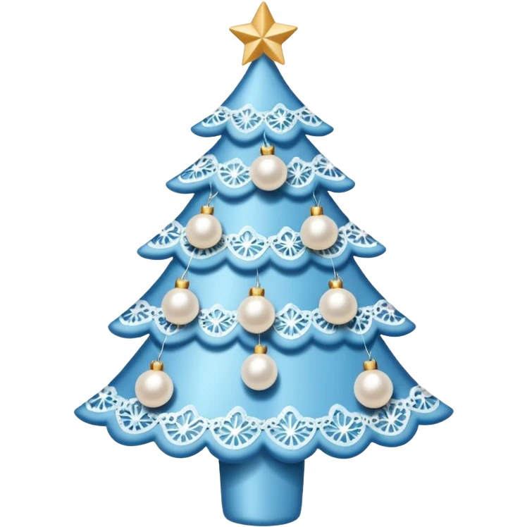 baby blue lace and pearls christmas tree emoji