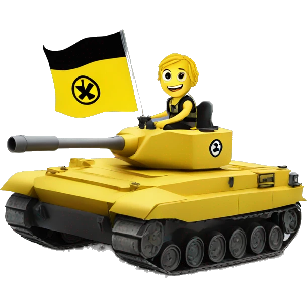 Bvb dortmund fan riding on a tank emoji