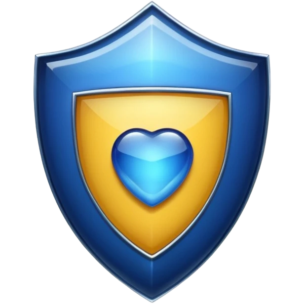 Make the shield border look metallic, and the center part deep blue and shiny like glass, no symbols, no sword, in apple emoji style. emoji