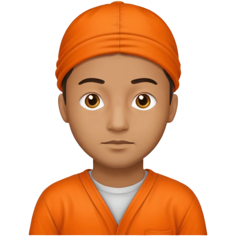 prisoner man in orange clothing emoji