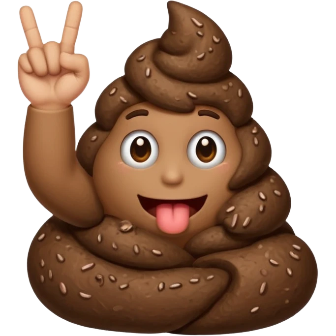Poop wit the middle finger up emoji