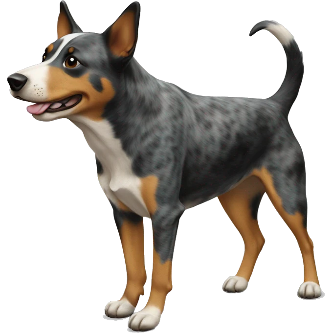 Cattle dog walking on back legs emoji