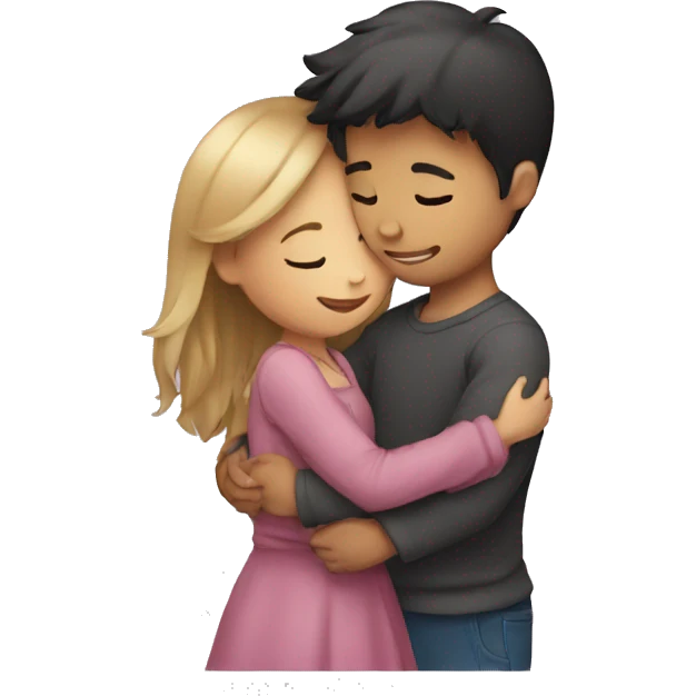Girl hugging boy  emoji