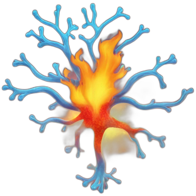 fire covering a Neuron emoji