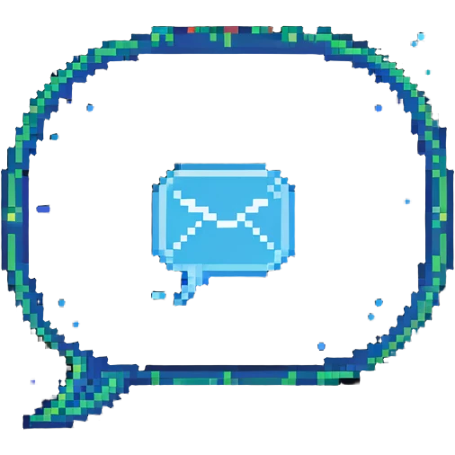 Classic text message bubble with AI logo emoji