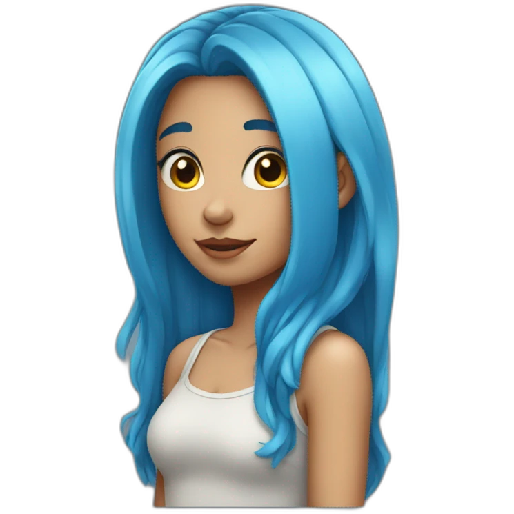 girl with blue hair emoji