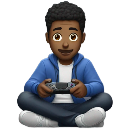 Guy playing ps5 emoji