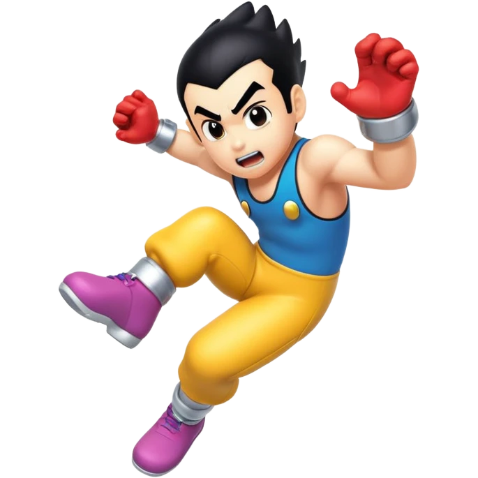 Astroboy being kicked by wario emoji