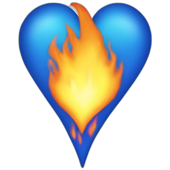 Blue heart on fire emoji