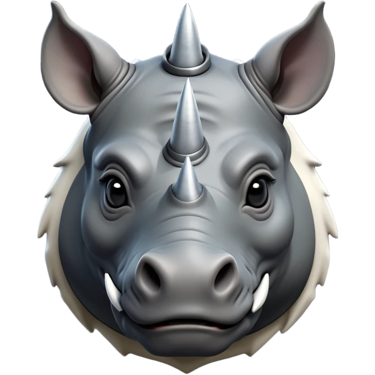 cinematic-noble--rhinoceros-portrait-emoji,slate-grey-hide--poised-and-regal,-with-a-massive,-powerful-build-and-a-thick, -deep-set-soulful-piercing-eyes,-simplified-yet-sharp-and-sophisticated-features,-highly-detailed,-large-black-eyes, zoomed out showing shoulders, large white horn  emoji