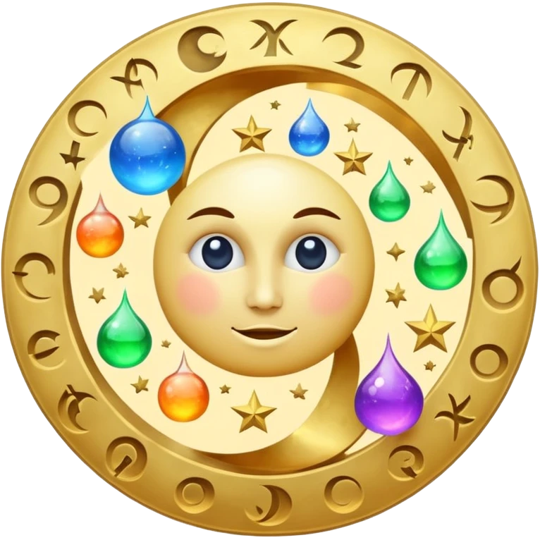 moon with spinning alchemy symbols dizzy emoji
