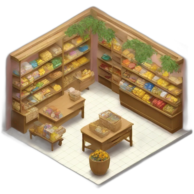 shop interior isometric emoji