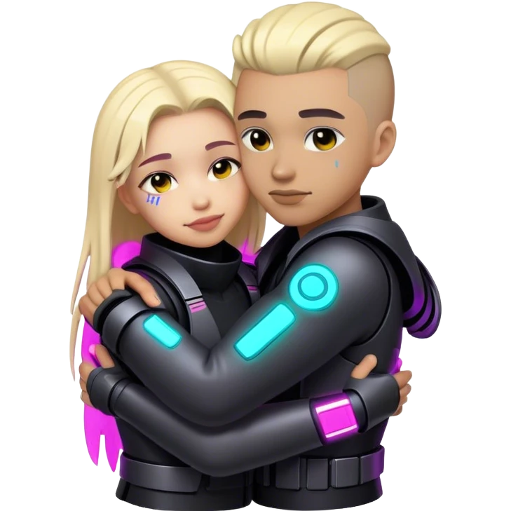neon cyberpunk style hug emoji