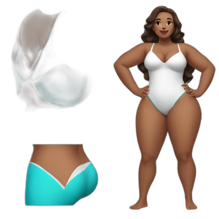 Slim-Thicc woman swimsuit posing full body (curvy slim body type, perfect body, hourglass figure) emoji