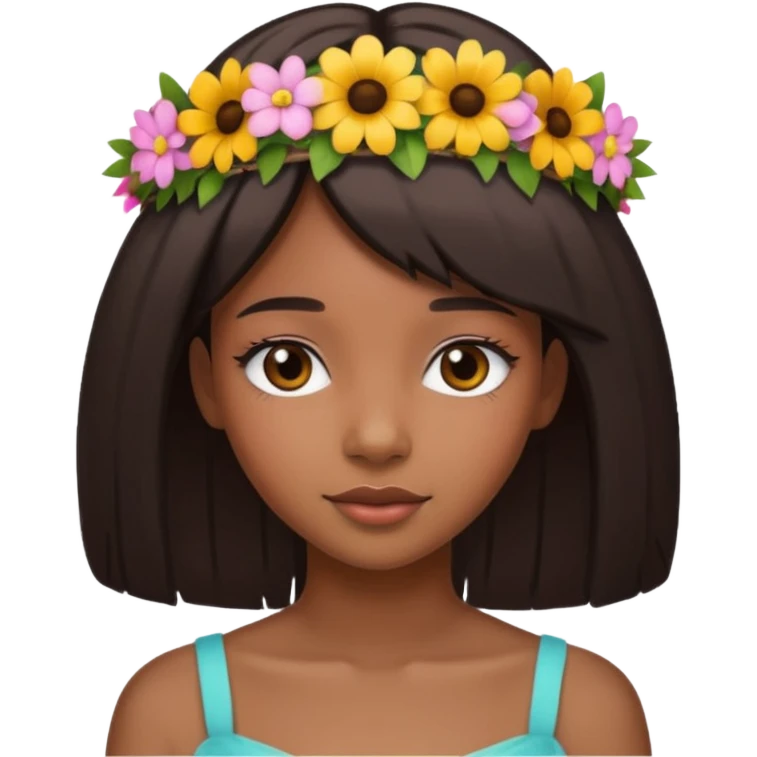 An black girl beatful with strait hai emoji