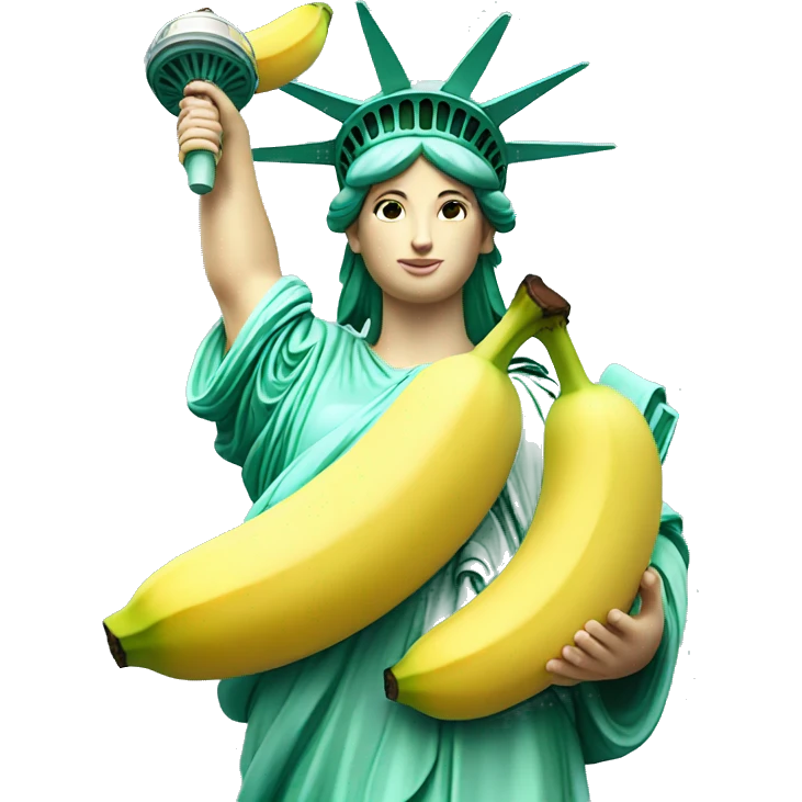 Statue of liberty holding bananas emoji