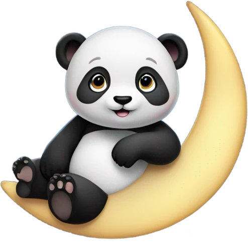 Panda in a moon emoji