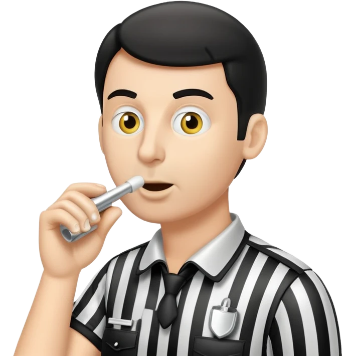 referee blowing whistle emoji